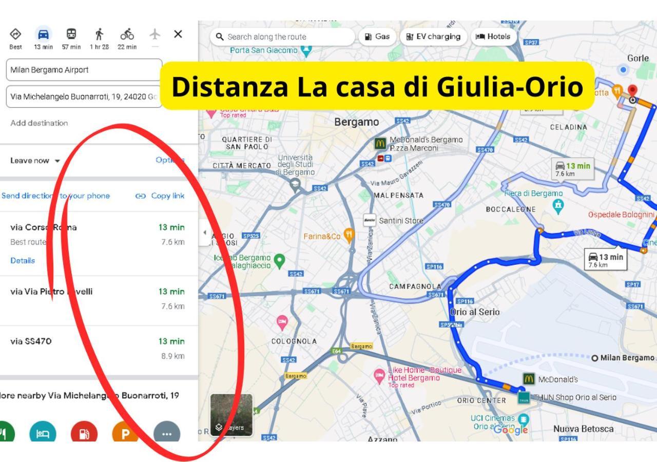 Monolocale-7 Minuti Da Bergamo, 10 Minuti Milan Bergamo Airport Leilighet Gorle Eksteriør bilde
